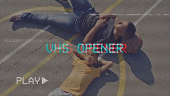 Glitch Opener VHS Premiere Pro template preview