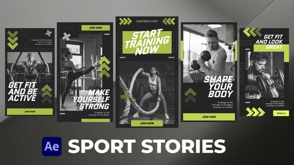 Videohive Sport Stories for After Effects Broadcast-packages template preview