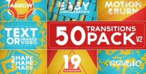 50 Transitions Pack with Opener - After Effects Project (Videohive) Elements template preview