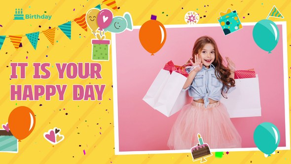 Videohive Happy Birthday Slideshow 40767030 Video Displays template preview