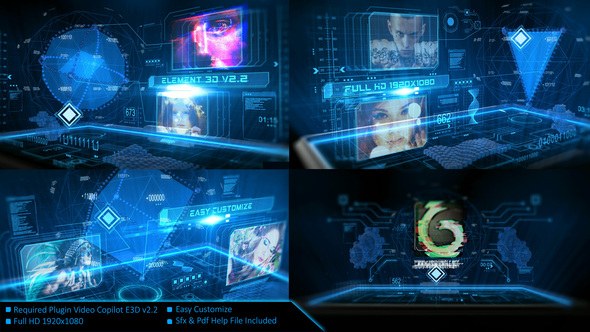 Videohive Digital Holographic Intro 23954651 Openers template preview