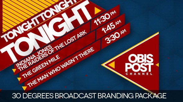 30 Degrees - Broadcast Branding Package Video Displays template preview