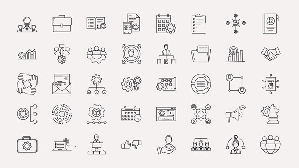 Videohive Management Line Icons 57829015 Elements template preview