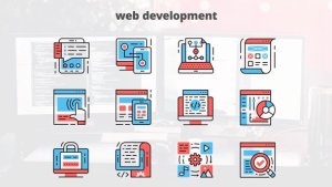 Web Development – Thin Line Icons Video Displays template preview