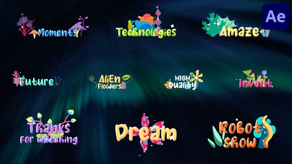 Videohive Alien Flowers Titles for After Effects Titles template preview