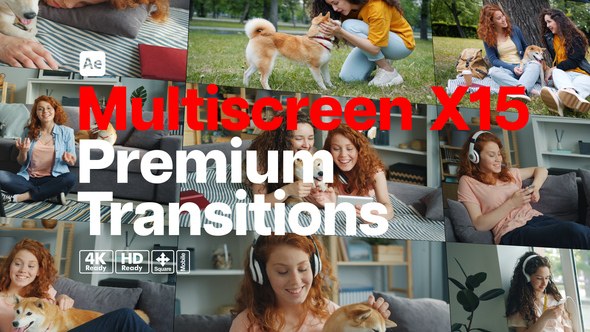 Videohive Premium Transitions Multiscreen X15 Elements template preview