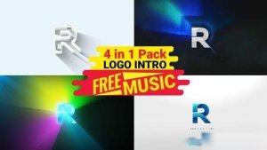 Videohive Minimal Logo intro Pack 4 in 1 logo Opener logo animation free music Logo Stings template preview
