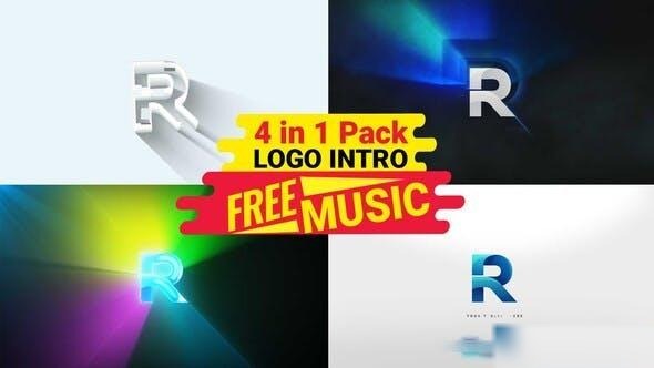 Videohive Minimal Logo intro Pack 4 in 1 logo Opener logo animation free music Logo Stings template preview