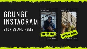 Videohive Grunge Instagram Stories and Reels Openers template preview