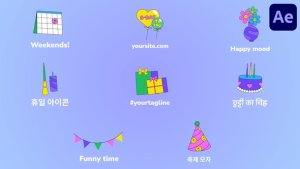 Videohive Party Icons And Titles for After Effects 53898544 Titles template preview