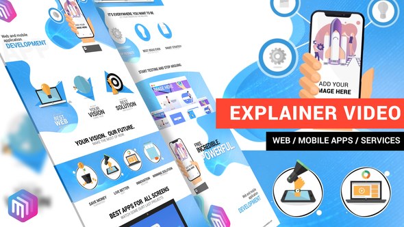 Explainer Video | Web and Mobile Apps, Online Services Video Displays template preview