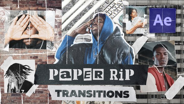 Videohive Paper Rip Transitions (Vertical) Elements template preview