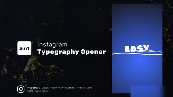 Videohive Instagram Typography Opener 43750708 Openers template preview
