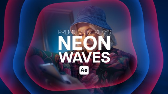 Videohive Premium Overlays Neon Waves Elements template preview