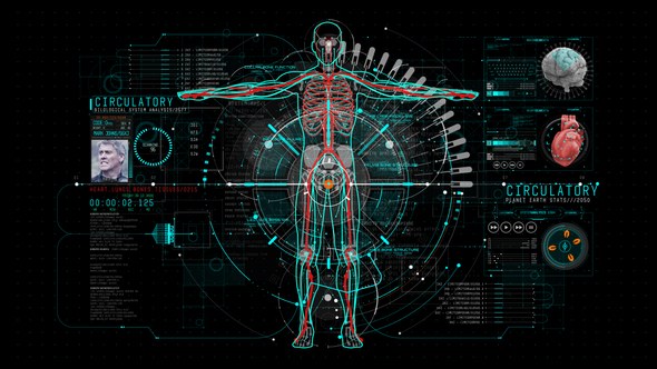 Videohive HUD Info Medical 4 Elements template preview