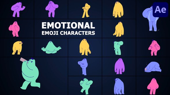Videohive Emoji Emotional Characters for After Effects Elements template preview