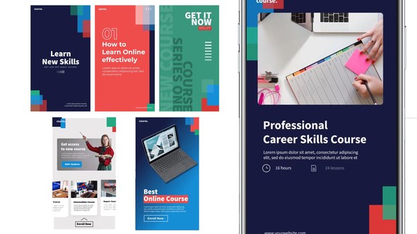 Videohive Target online course stories Product Promo template preview