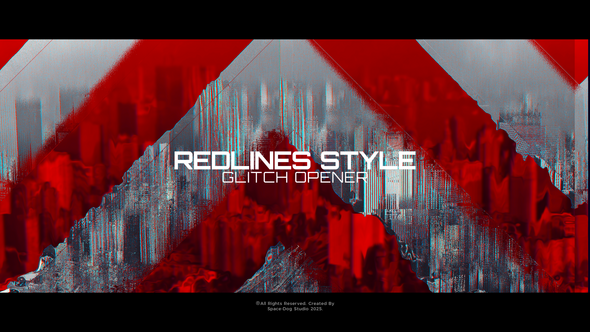 Videohive Red Lines Glitch Opener Openers template preview