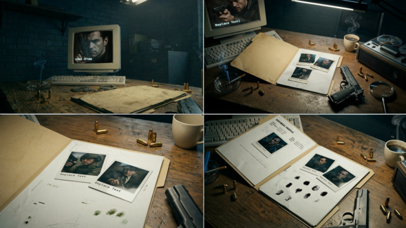 Videohive Detective Crime Desk Openers template preview