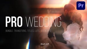 Pro Wedding Bundle for Premiere Pro Transitions, Titles, LUTs, Overlays Premiere Pro template preview