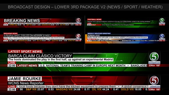 Broadcast Design - News Lower Third Package2 Video Displays template preview