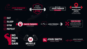 Videohive Gym & Fitness Titles Elements template preview