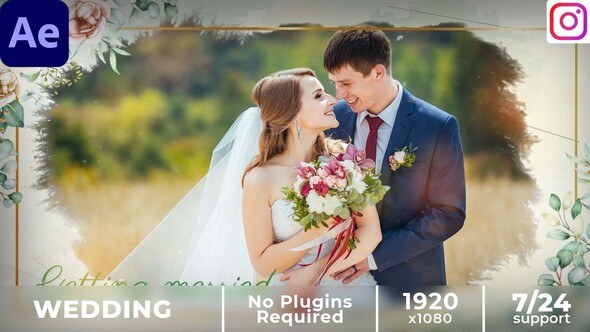 Videohive Floral Wedding Invitation Logo Stings template preview
