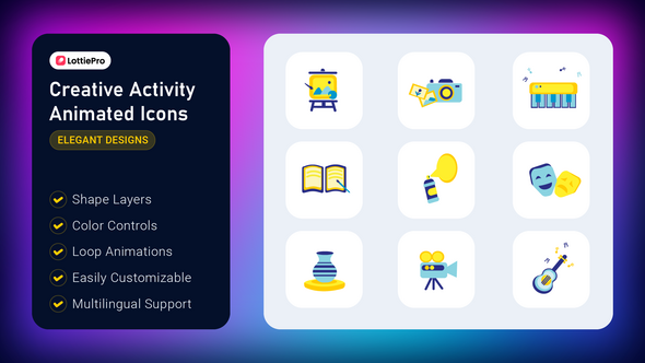 Videohive Creative Activity Animated Icons Elements template preview