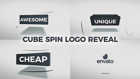 Cube Spin Logo Reveal Video Displays template preview