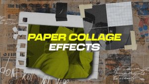 Retro Paper Collage Motion Effects Logo Stings template preview