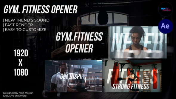 Videohive Gym Fitness Opener 53448040 Broadcast-packages template preview