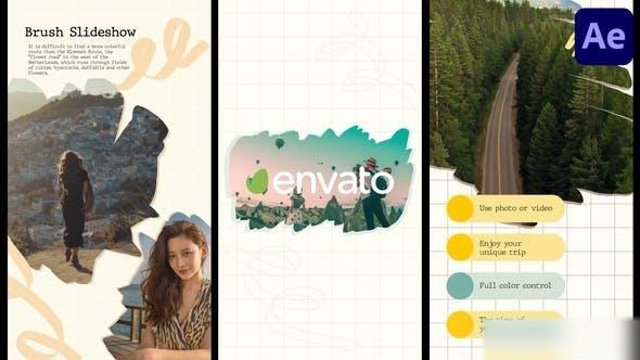 Videohive Brush Social Media Slideshow for After Effects Openers template preview