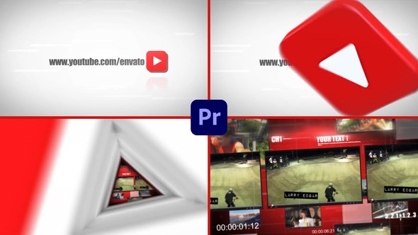 Youtube Action Channel Opener Premiere Pro template preview