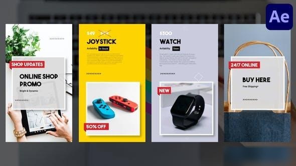 Videohive Online Shop Vertical Promo Slideshow | After Effects Openers template preview