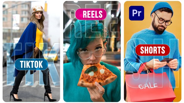 Dynamic Slideshow Vertical Instagram Reels, TikTok, Shorts Premiere Pro template preview