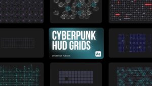 Videohive Cyberpunk HUD Grids for After Effects Elements template preview
