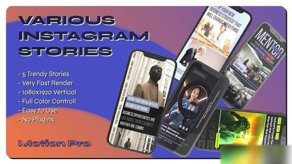 Videohive Various Instagram Stories Openers template preview
