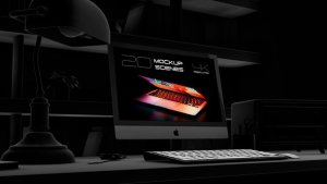 Videohive Dark Desktop Computer Mockup Kit Product Promo template preview