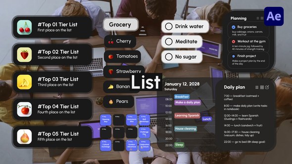 Videohive List Titles template preview