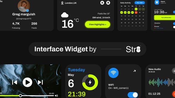 Videohive Interface Widget Infographics template preview