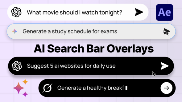 Videohive AI Search Bars - ChatGPT, Gemini, Grok Elements template preview