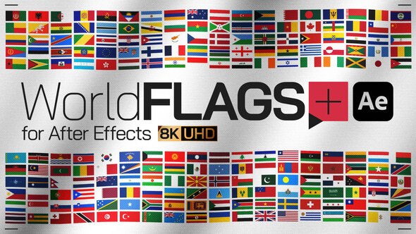 Videohive World Flags Plus for After Effects Elements template preview