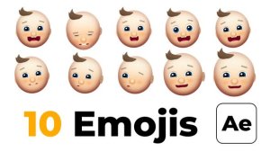 Videohive Smile Baby Emojis Elements template preview