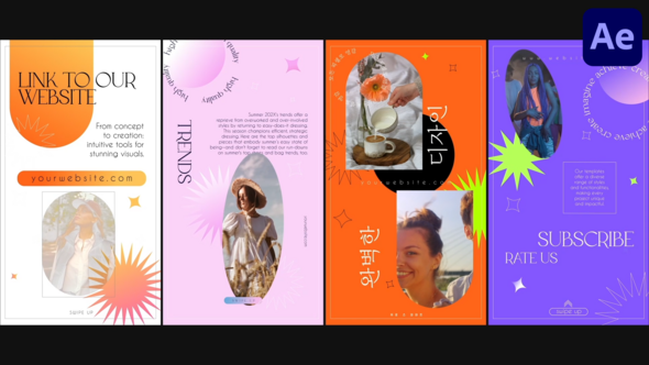 Videohive Gradient Vertical Social Media Stories for After Effects Openers template preview