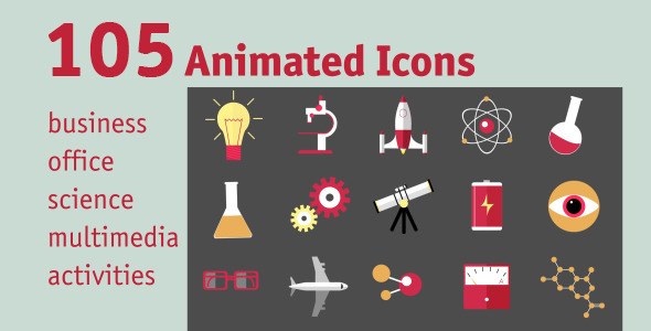 Videohive 105 Animated Icons Elements template preview