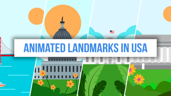 Videohive Animated Landmarks In USA Infographics template preview