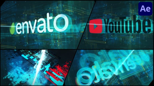 Videohive High Tech Logo V09 Electric Glitch Logo Stings template preview
