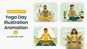 Videohive Yoga Day Illustration Scene Elements template preview