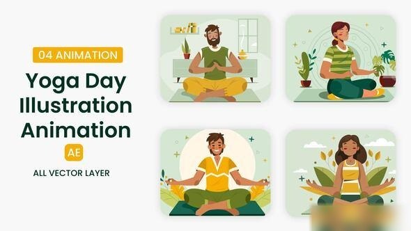 Videohive Yoga Day Illustration Scene Elements template preview