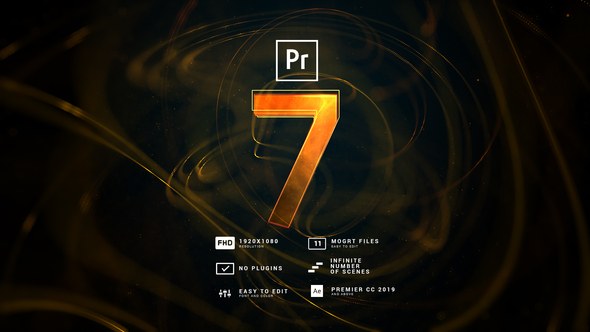 Countdown Lines and Particles MOGRT Premiere Pro template preview